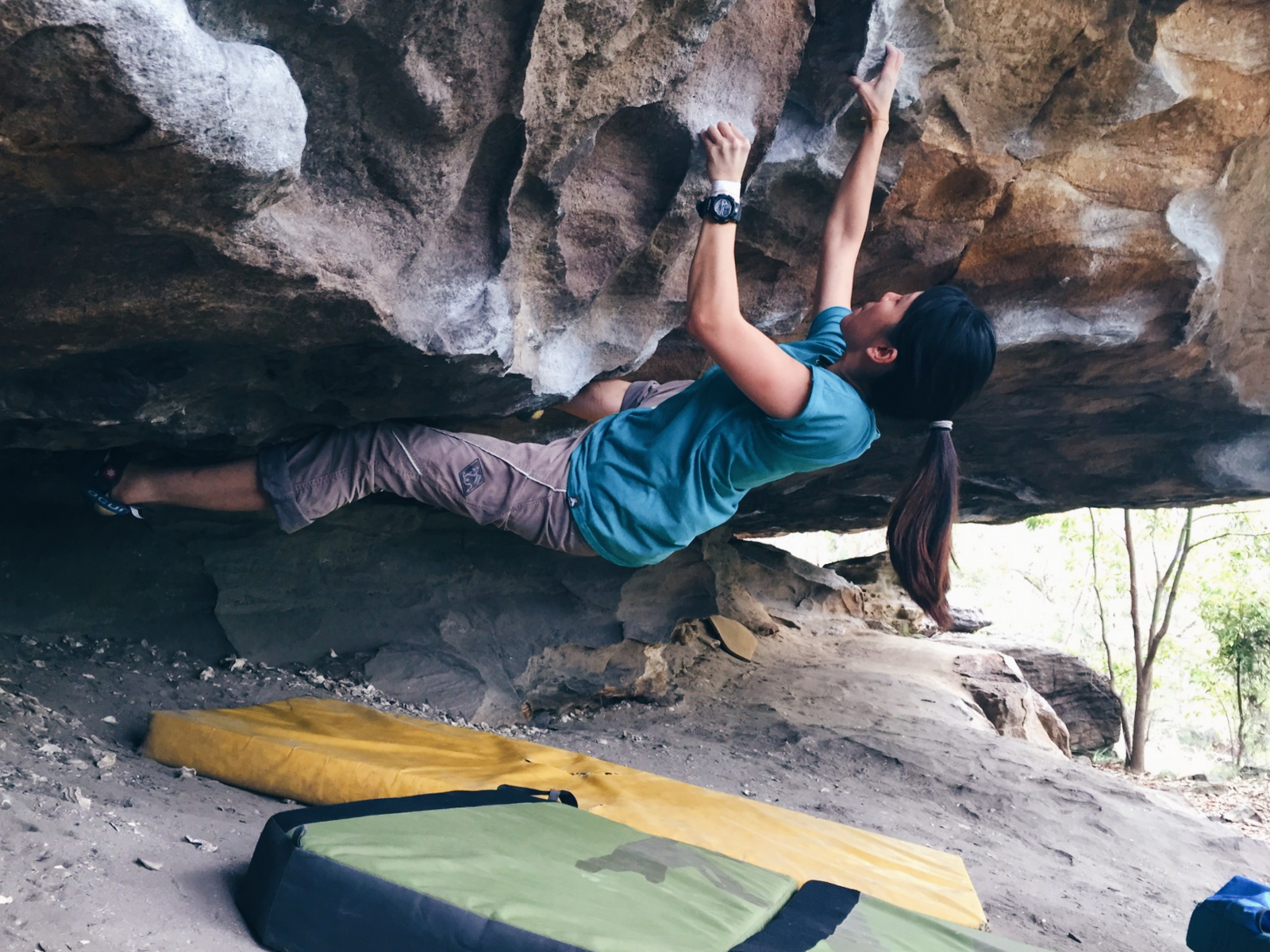 Woman on overhang